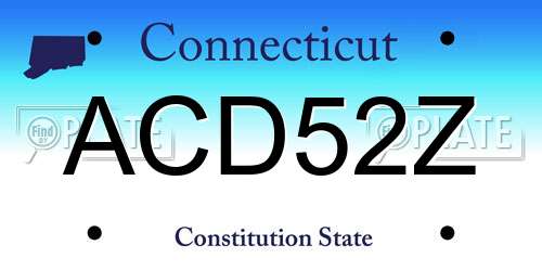 ACD52Z Connecticut License Plate