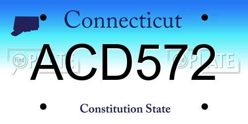 ACD572 Connecticut License Plate