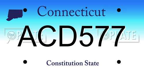 ACD577 Connecticut License Plate