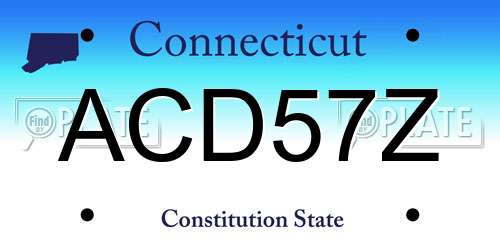 ACD57Z Connecticut License Plate