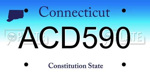ACD590 Connecticut License Plate