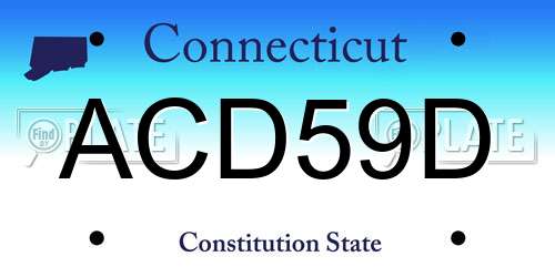 ACD59D Connecticut License Plate
