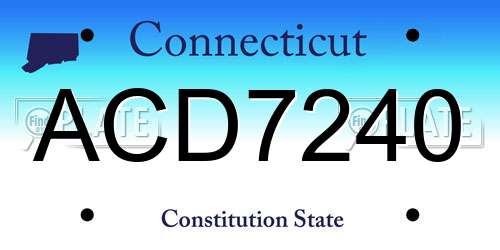 ACD7240 Connecticut License Plate