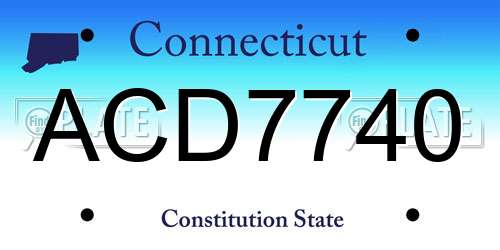 ACD7740 Connecticut License Plate
