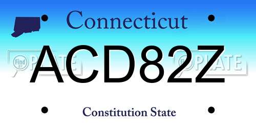 ACD82Z Connecticut License Plate
