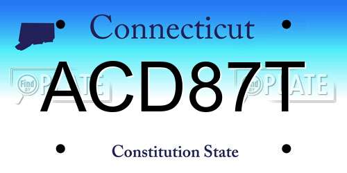 ACD87T Connecticut License Plate