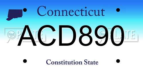 ACD890 Connecticut License Plate