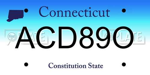 ACD89O Connecticut License Plate
