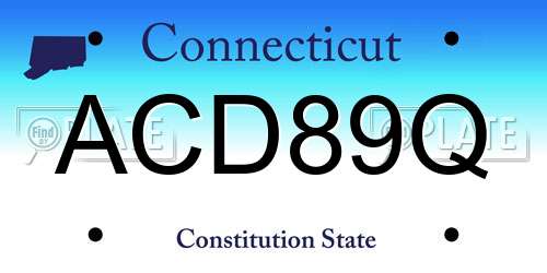ACD89Q Connecticut License Plate