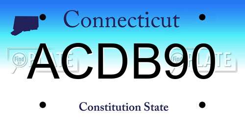 ACDB90 Connecticut License Plate