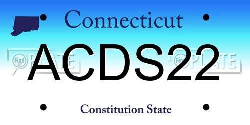 ACDS22 Connecticut License Plate