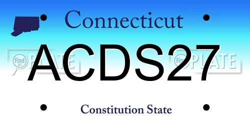 ACDS27 Connecticut License Plate