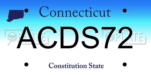ACDS72 Connecticut License Plate
