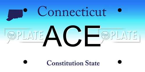 ACE Connecticut License Plate