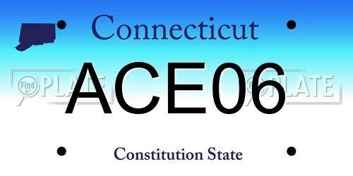 ACE06 Connecticut License Plate