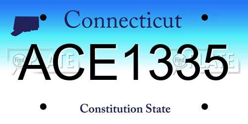 ACE1335 Connecticut License Plate