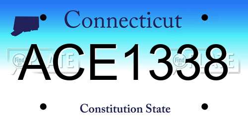 ACE1338 Connecticut License Plate