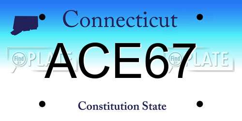 ACE67 Connecticut License Plate