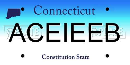 ACEIEEB Connecticut License Plate