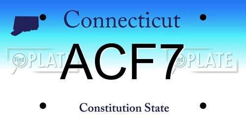 ACF7 Connecticut License Plate