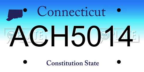 ACH5014 Connecticut License Plate