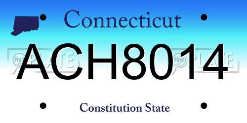 ACH8014 Connecticut License Plate