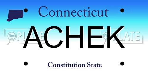 ACHEK Connecticut License Plate