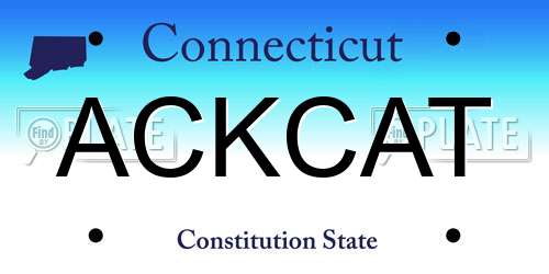 ACKCAT Connecticut License Plate
