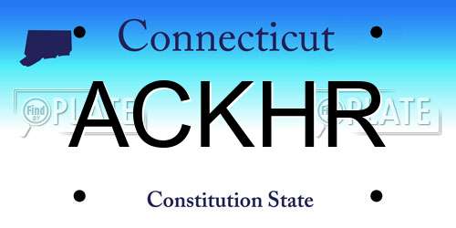 ACKHR Connecticut License Plate