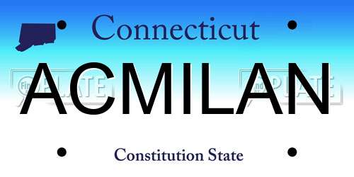 ACMILAN Connecticut License Plate