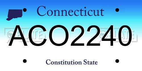 ACO2240 Connecticut License Plate
