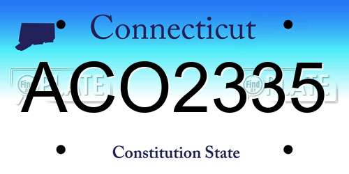 ACO2335 Connecticut License Plate