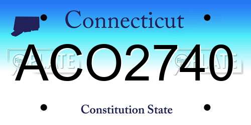 ACO2740 Connecticut License Plate