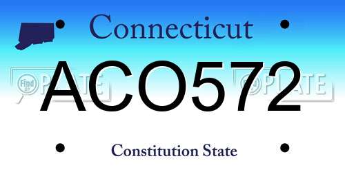 ACO572 Connecticut License Plate