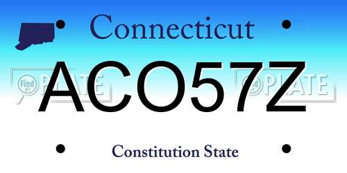 ACO57Z Connecticut License Plate