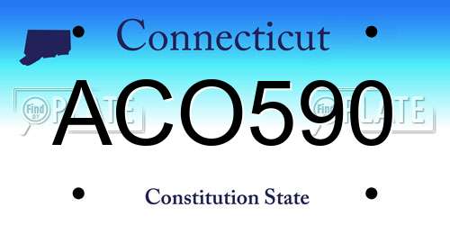 ACO590 Connecticut License Plate