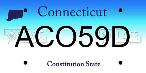ACO59D Connecticut License Plate