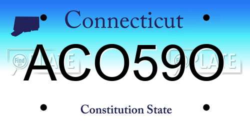 ACO59O Connecticut License Plate