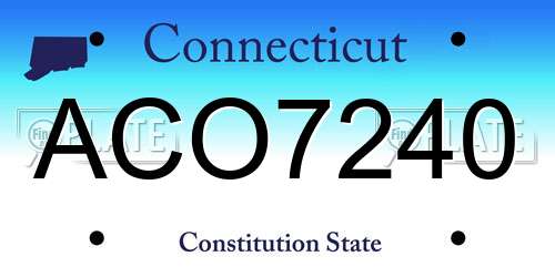 ACO7240 Connecticut License Plate