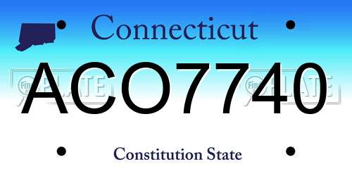 ACO7740 Connecticut License Plate