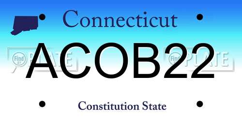 ACOB22 Connecticut License Plate