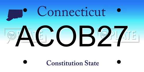 ACOB27 Connecticut License Plate