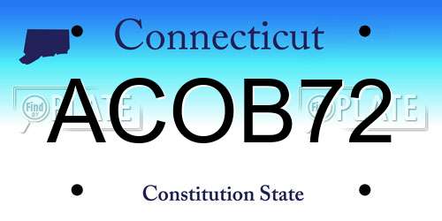 ACOB72 Connecticut License Plate