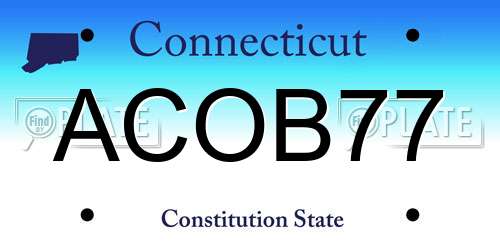 ACOB77 Connecticut License Plate