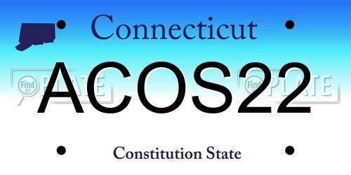 ACOS22 Connecticut License Plate