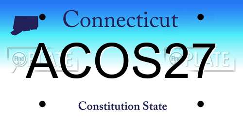 ACOS27 Connecticut License Plate