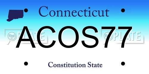 ACOS77 Connecticut License Plate
