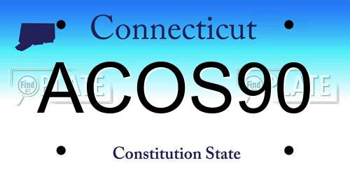 ACOS90 Connecticut License Plate