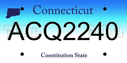 ACQ2240 Connecticut License Plate