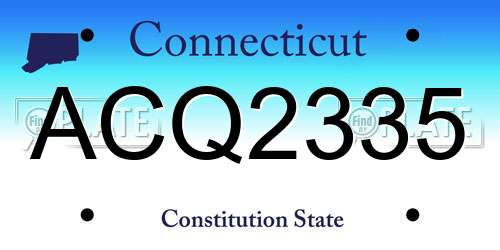 ACQ2335 Connecticut License Plate